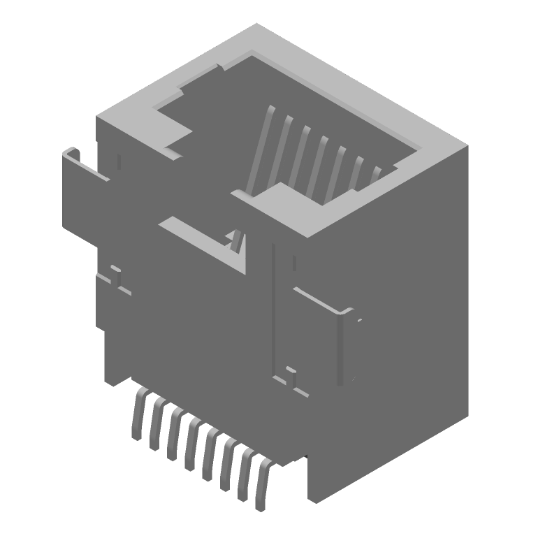 8 Pos Female RA SMT Telecom/Datacom Jack, 1.5A, 125V