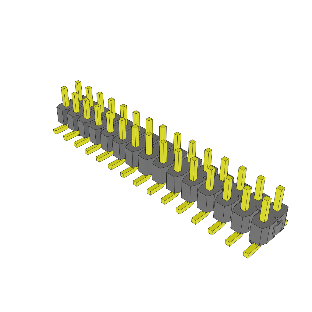 30-Contact 2-Row Shrouded Header, 2.54mm Pitch, 38.1mm Length, 125°C Max Temp, Lead Free