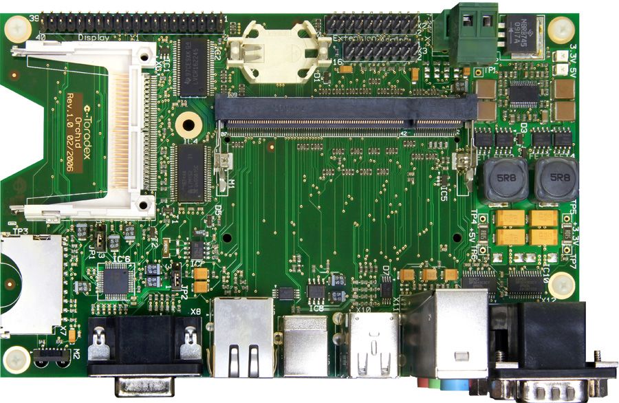 Orchid is a computer carrier board that turns Toradex® Colibri modules into ready-to-use computer boards. Orchid provides almost any functionality of a regular industrial PC, but at a much lower power consumption. In addition,the Windows CE operating system has the advantage of high stability and very short startup time. Linux and QNX are also available from third parties. All features are integrated on a small 100x160 mm sized board.