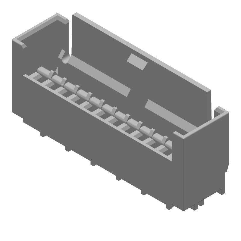 12 Pos, 2.5mm Pitch, Male Tab Header, 2A, TH