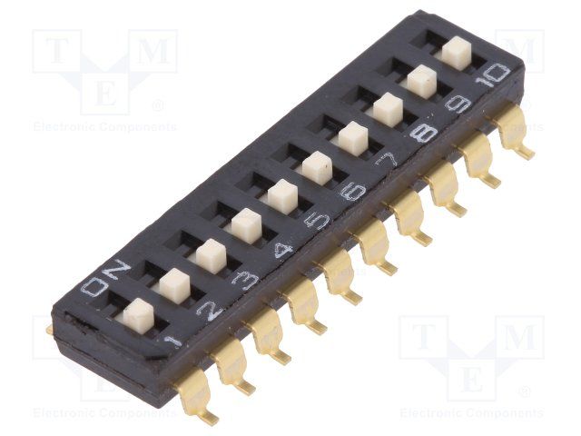 DIP Switch, Slide, SPST, 25mA, 24VDC, SMD
