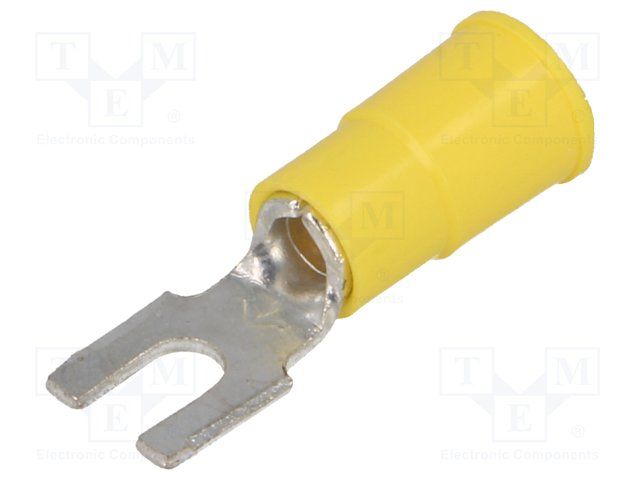 Spade Terminal 10-12AWG ETP Copper Yellow 26.2mm Tin