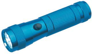 TOOLS, FLASHLIGHTS (TORCHES); Flashlight Type:Hand Held; Light Source:LED; Lumen Output:-; Power Source:AAA Batteries x 3; Flashlight Body Material:Aluminium; Battery Size Code:AAA; Body Material:Aluminium; Colour:Blue; Length:122mm ;RoHS Compliant: Yes