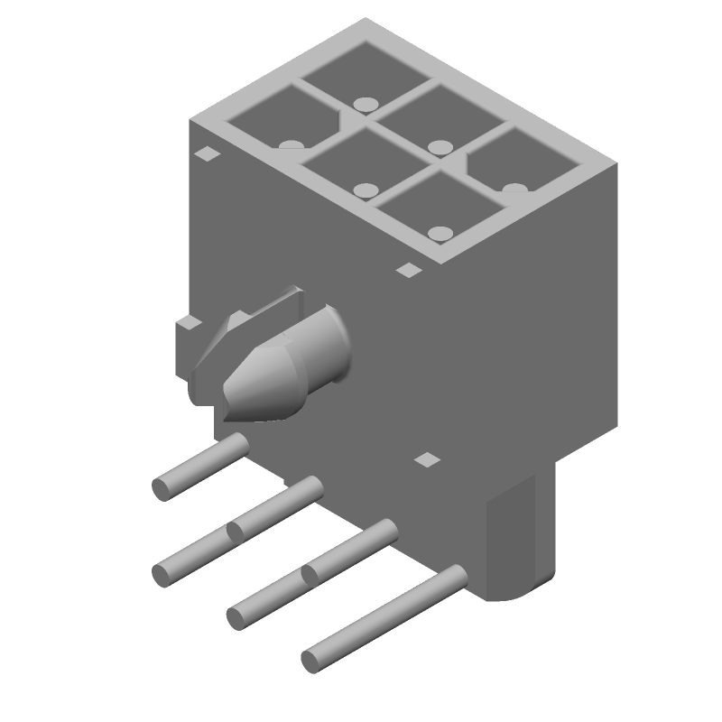 6 Pos Power Connector, 9.5A, 600V, RA Solder, Thru-Hole, Tin