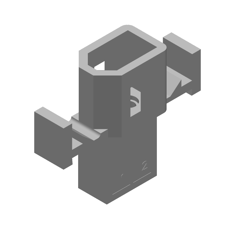 2 Pos 3.68mm Rectangular Wire Housing, Crimp, 19A, 600V