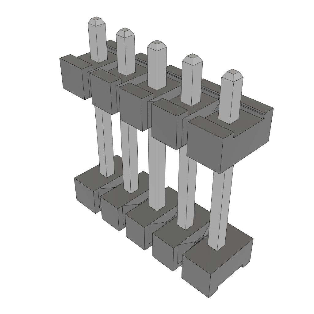 HDR 5-Contact Board Stacker, 3.96mm Pitch, Through Hole Mount