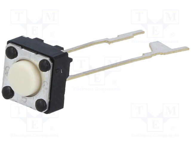 Tactile Switch, 50mA, 24VDC, 0.98N, Through-Hole, SPST