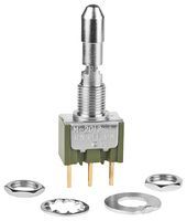 SPDT Toggle Switch, ON-OFF-ON, Locking Lever, PC Pin, 0.1A 28V