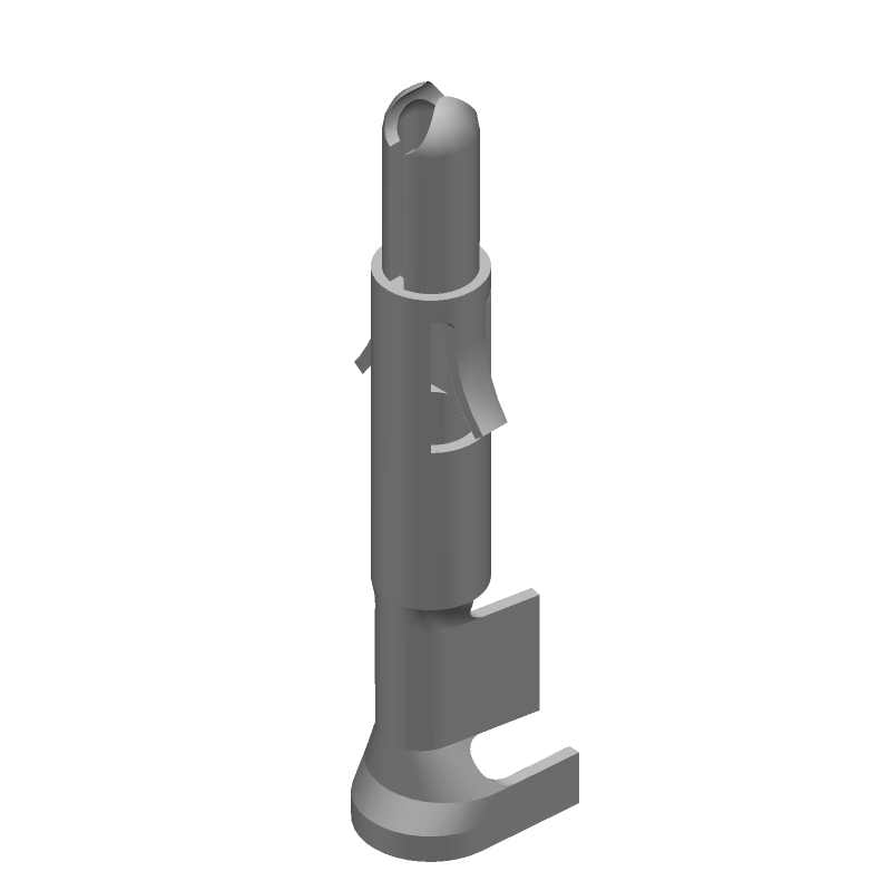 19A 600V Male Power Crimp Pin, 20-14 AWG, Brass/Tin