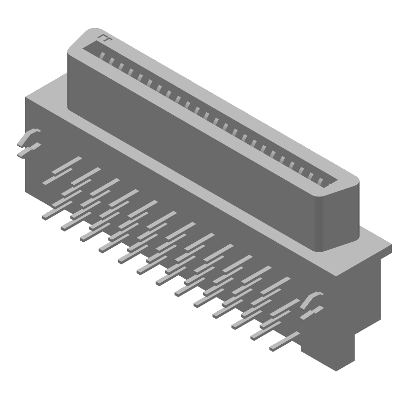 50 Pos SCSI Receptacle, RA, 1.27mm Pitch, Thru-Hole, 1A, 250V