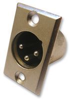PRO SIGNAL         PSG01587             XLR Audio Connector, 3 Contacts, Plug, Chassis Mount, Gold Plated Contacts, Metal Body