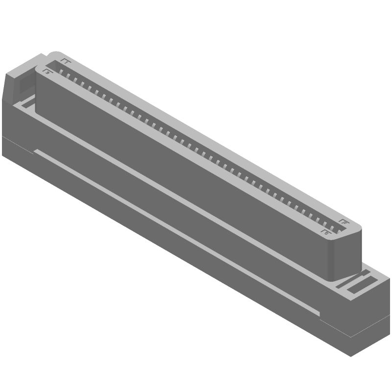 80 Pos 1.27mm RA SCSI Connector, Female, Gold/Tin Plated