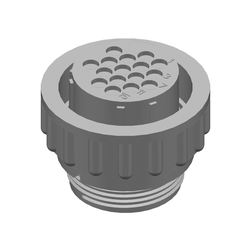 16 Pos Crimp Plug Connector, 13A, IP65, -55°C to 105°C