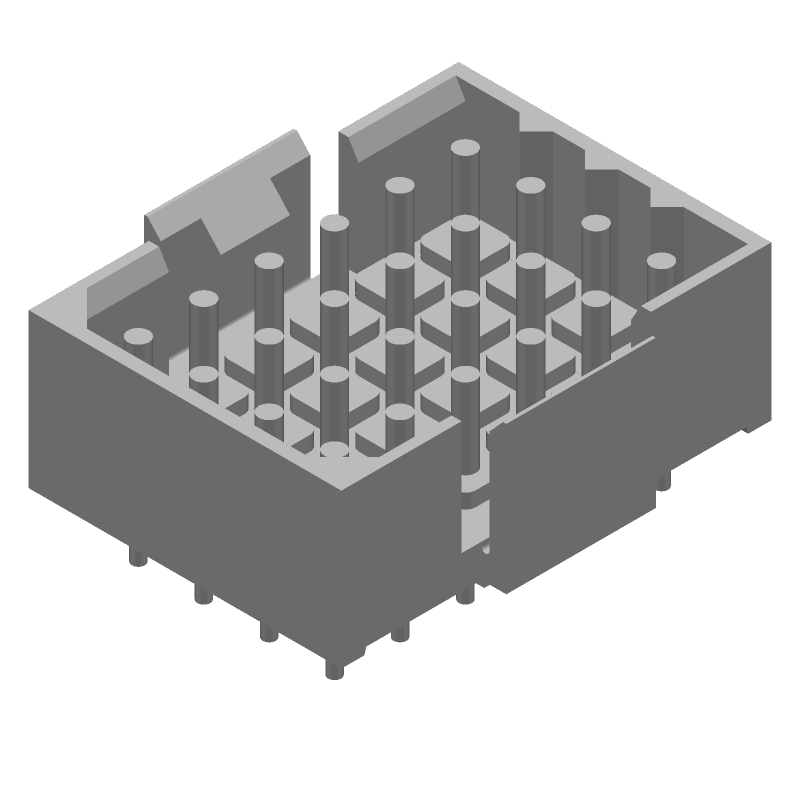 24 Pos Male Pin Header, 7.5A, 600V, Wire-to-Board, Through Hole