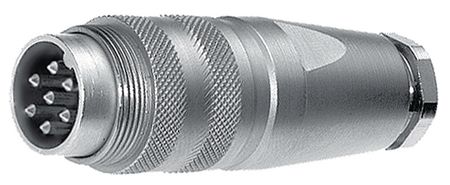 7 Pos M Circular Connector, Solder, Straight, 5A, 100V, IP67