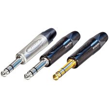 3-Pos 1/4" Phone Plug, Solder, Straight, Male, Metal