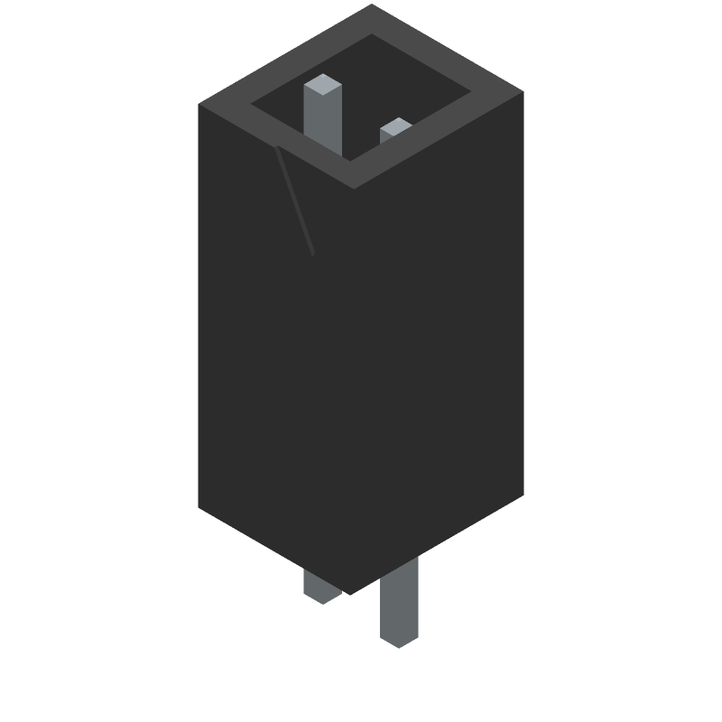 2 Pos Male Header, Solder, Straight, Bright Tin, 94V-0