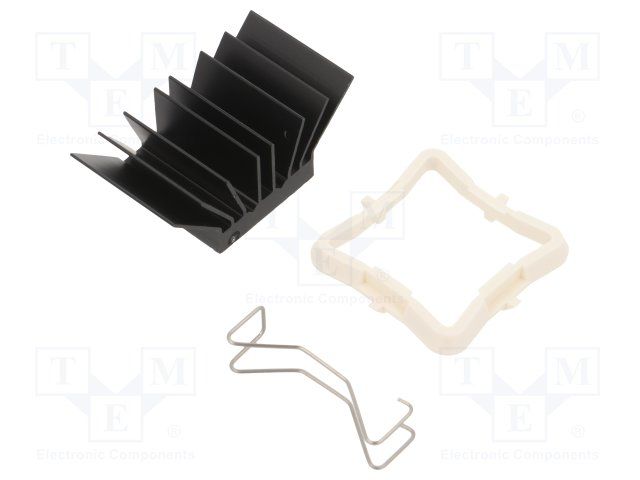 BGA Heat Sink, 21mm Sq, 14.5mm H, Al, Clip Mount, 7.2°C/W