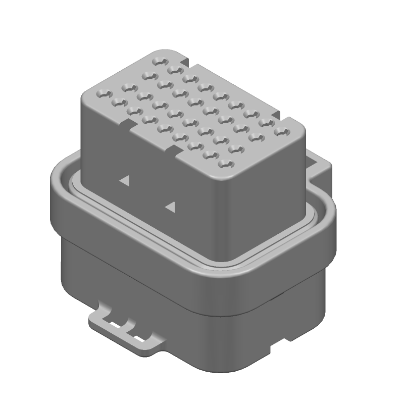 34 Pos 3mm Crimp Wire Housing, Male, PBT, Black, 250V