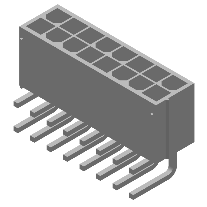 16 Pos RA Header, 9A, 600V, 4.2mm Pitch, Tin Plated