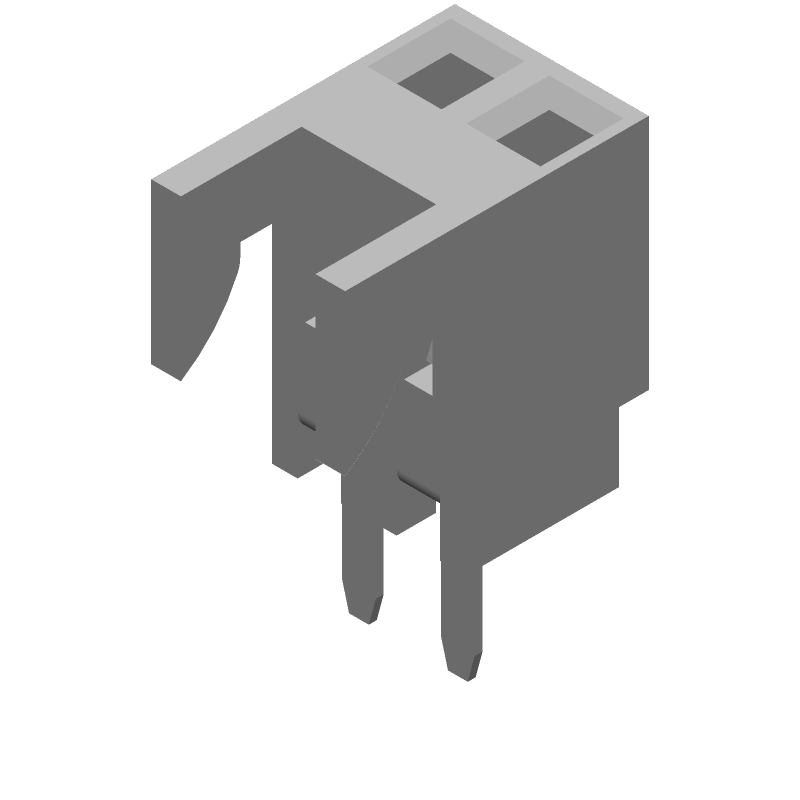 2 Pos 1 Row Female Receptacle, 2.54mm Pitch, 2.5A, 250V
