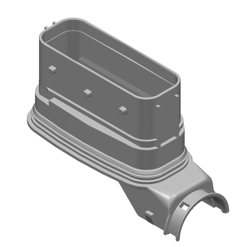 62 Pos. 3 Row Hybrid Rectangular Connector, PBT, Black, Wire-to-Wire