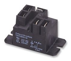 TE CONNECTIVITY / POTTER & BRUMFIELD T9AV2D22-24 General Purpose Relay, T9A Series, Power, Non Latching, SPST-NC, 24 VDC, 30 A