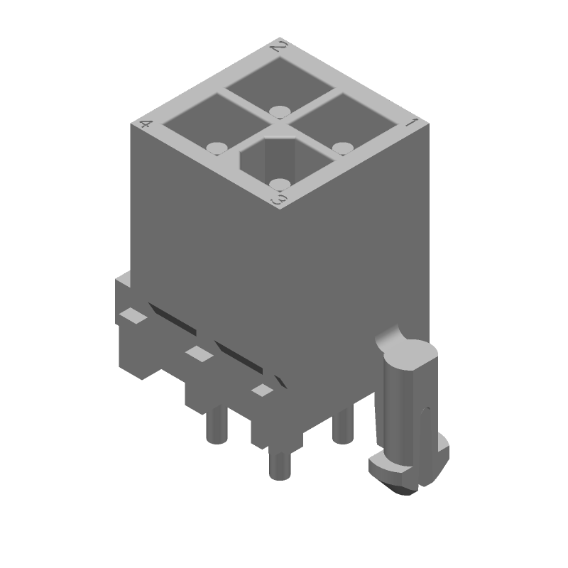 4 Pos Wire-to-Board Connector, 9.5A, 600V, Male, Gold, Straight
