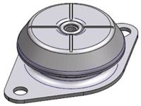 RS Pro Square Anti-Vibration Mount, 186mm, 5mm, Rubber, 1700kg, M20