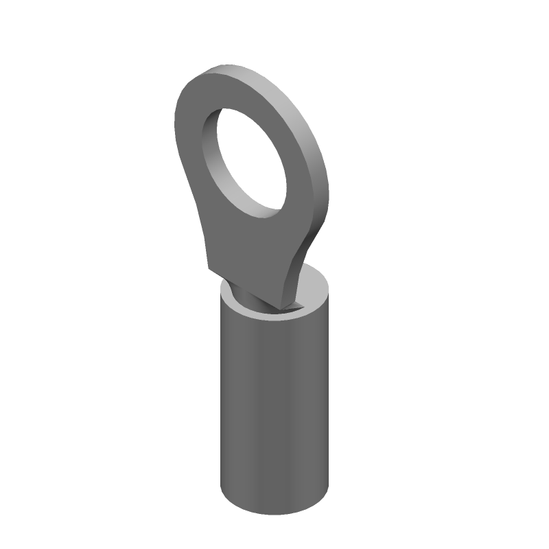 Ring Terminal, 16-22AWG Copper, Nickel Plated, M4 Stud