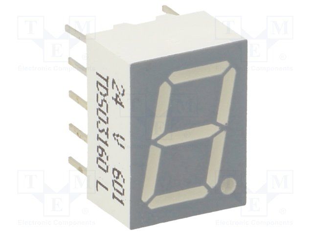 7-Seg LED Display, Red/Orange, 10mm, DIP, 20mA