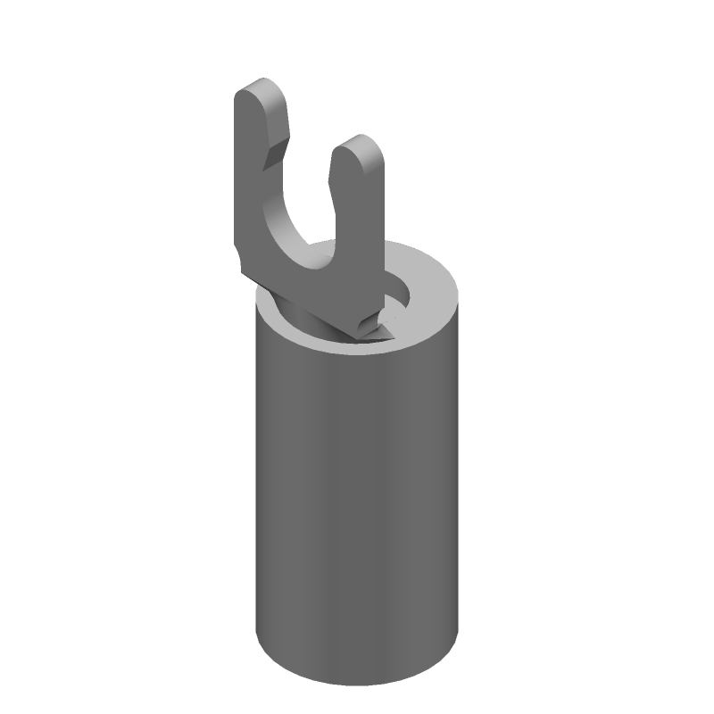 Spring Spade Terminal, 10-12AWG, Brass/Tin, Insulated, 600V