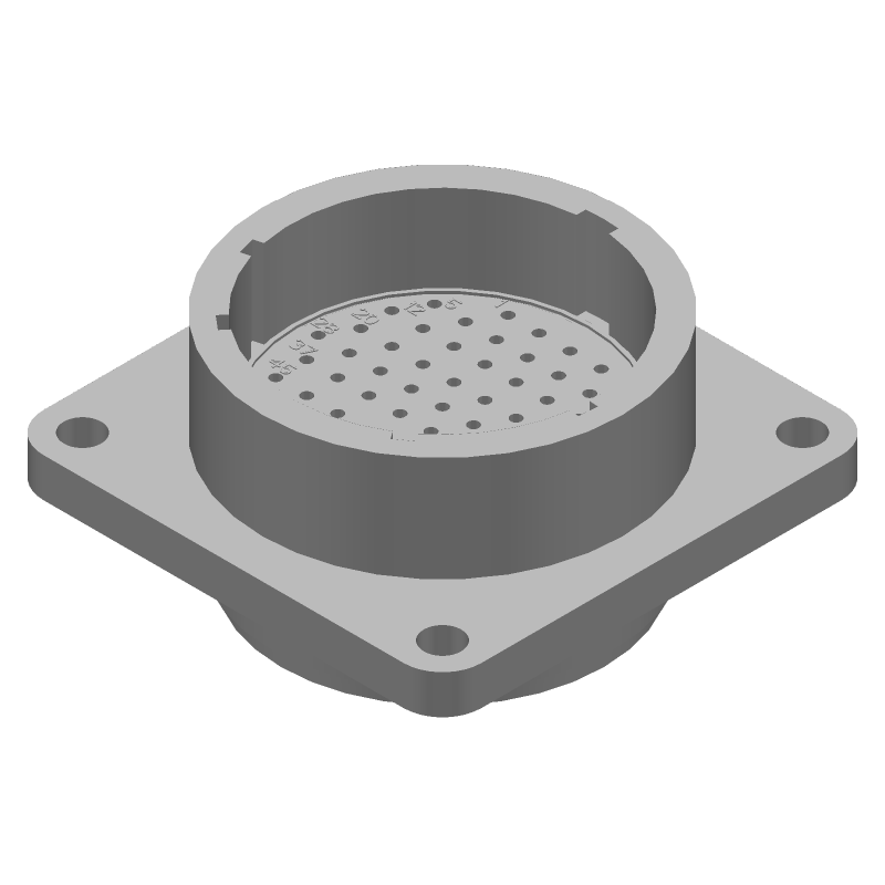 Circular Connector, 63 Pos, Male Crimp, 600V, Size 23, Black