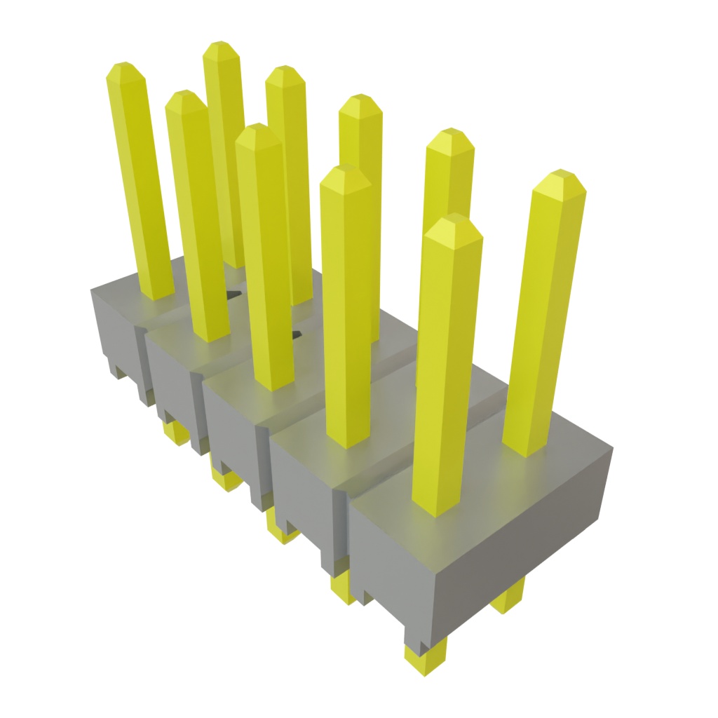 10-Position 2-Row Shrouded Header, 2.54mm Pitch, Through Hole Mount, 105°C