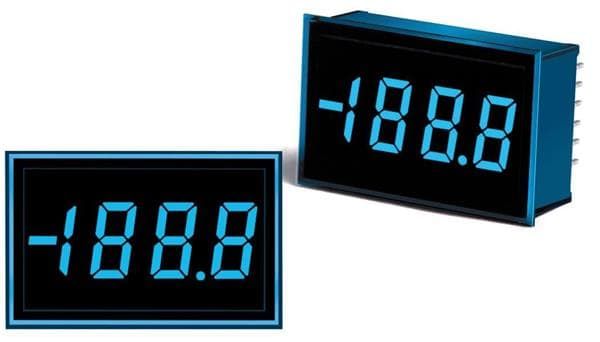Red 7-Seg Numeric LED Display, 0.48" H, 3.5 Char/Row, Panel Mount