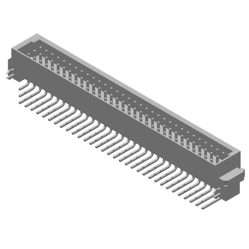 96 Pos 2.54mm RA Solder Thru-Hole Backplane Connector