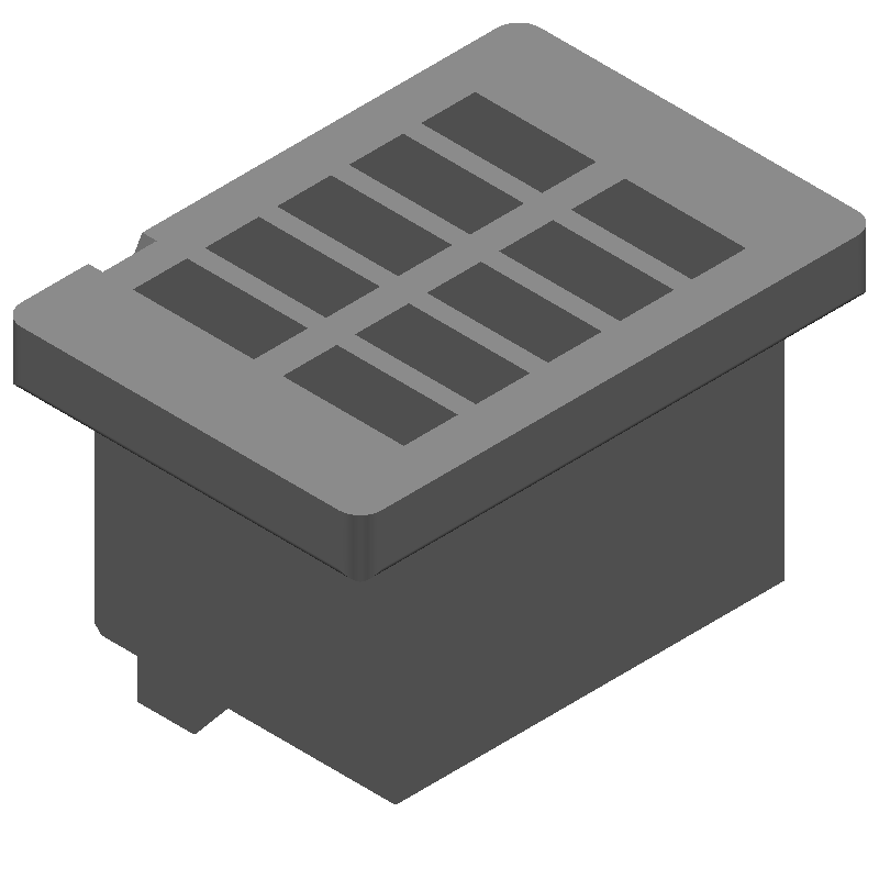 10 Pos 1mm Crimp Receptacle Housing, Straight, Female Socket