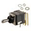 DPDT Toggle Switch, On-Off-On, 28V, 400mA, Gold Plated Bronze, Right Angle