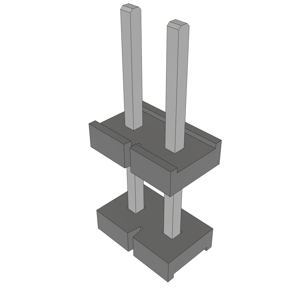 Conn Board Stacker HDR 2 POS 5.08mm Solder ST Thru-Hole Bulk
