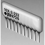 Array/Network Resistor, Isolated, Metal Glaze/thick Film, 0.75W, 2200ohm, 100V, 2% +/-Tol, 100ppm/Cel, Through Hole Mount, SIP