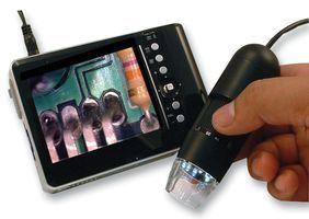 DIGITAL MICROSCOPE WITH LCD MONITOR; Magnification:10x to 50x, 200x; For Use With:Technical Teleconferences, Research & Science; Working Distance:-; Camera Type:-; SVHC:No SVHC (15-Jun-2015); External Depth:3.2cm; Height:10cm; Input Voltage:3.7V; Weight:90g