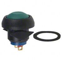 Illuminated Pushbutton Switch, SPST, Momentary, 400mA, 50VDC, Green