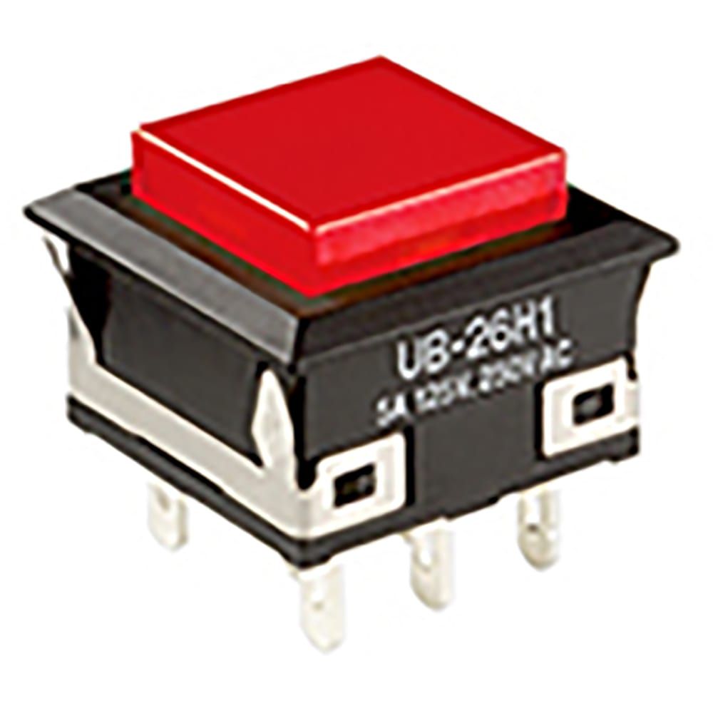 Switch Push Button ON ON SPDT Square Button 0.1A 28VAC 28VDC 0.4VA Alternate Contact Solder Lug Panel Mount