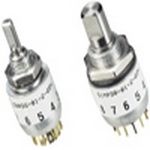 Rotary Switch, 2 Positions, SPDT, Latched, 0.2A, 28VDC, Solder Terminal, Shaft Type Actuator, Through Hole-straight,