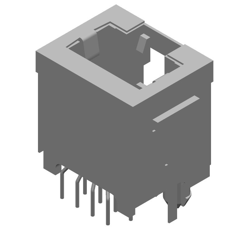 8P8C Shielded Modular Jack, Signal, Gold Plated Bronze, 1.5A