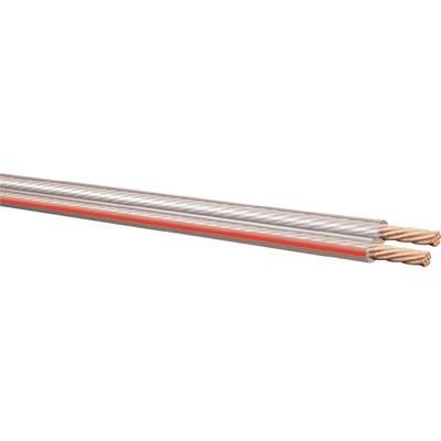 Leoni 349504 Twin Speaker Cable, 2 x 4 mm², Transparent, Red Sheath