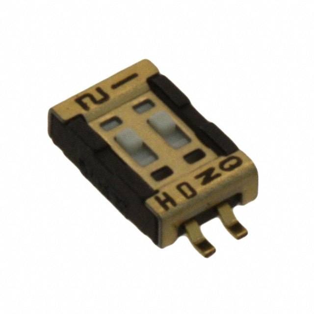 2-Pos SPST Slide DIP Switch, 6VDC, Gold Contacts, SMT