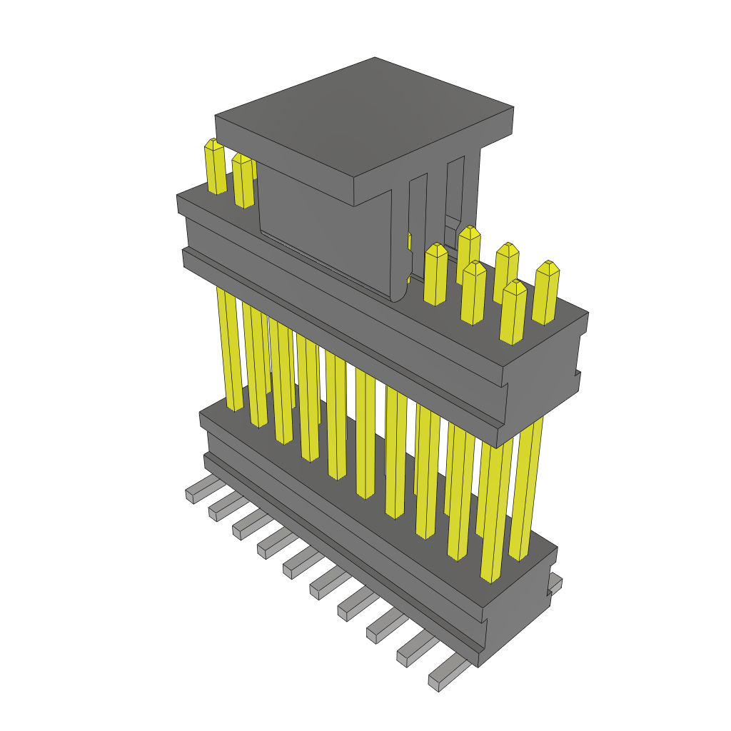 20-Contact HDR Board Stacker, 1.27mm Pitch, 2 Rows, SMT