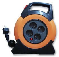 EXTENSION REEL 4 SOCKET, 3G1.5, IP44,50M; Connector Type A:Mains Plug, Euro; Connector Type B:Mains Socket, Euro; Cable Length - Imperial:164ft; Cable Length - Metric:50m; Jacket Colour:White; Cable Assembly Type:Power; Cable Length:50m; Connector Colour:Black; Lead Length:50m; No. of Outlets:4; Power Cord Connector A:Mains Plug, Euro; Power Cord Connector B:Mains Socket, Euro; Voltage Rating:220V; Voltage Rating V AC:220V