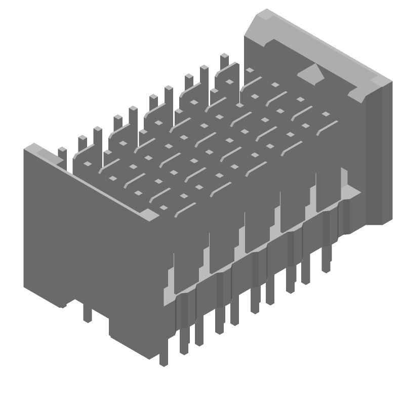 50 Pos 10 Row Backplane Connector, 1.15A, Straight, Through Hole, Tin